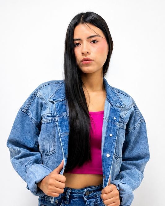 CASACA CROP C/ BORDADO